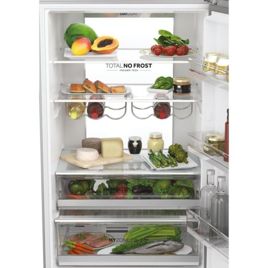 Frigorífico Haier Combi 2.00m 486L Classe D Inox Zona Fresca 10kg/24h
