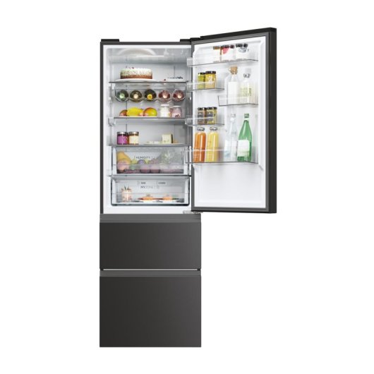 Frigorífico Haier Combi 185cm 360L D Negro No Frost Cajones 3D Air Surround Fresher Techs