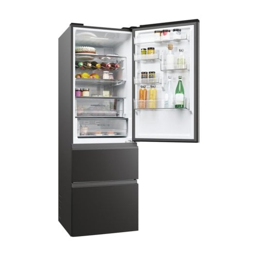 Frigorífico Haier Combi 185cm 360L D Negro No Frost Cajones 3D Air Surround Fresher Techs