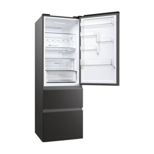 Frigorífico Haier Combi 185cm 360L D Negro No Frost Cajones 3D Air Surround Fresher Techs