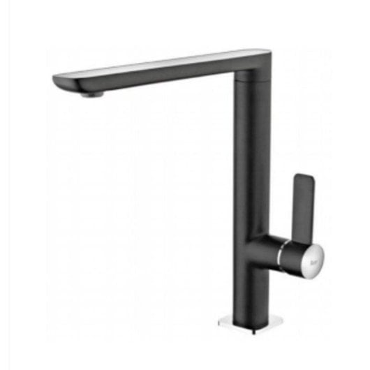 Grifo Cocina Teka FO 915 NC Negro Acero Inoxidable Caño Alto Giratorio Monomando