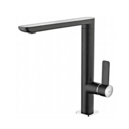 Grifo Cocina Teka FO 915 NC Negro Acero Inoxidable Caño Alto Giratorio Monomando
