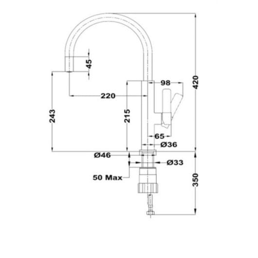 Grifo de Cocina Teka TOP FOT 995 Blanco Caño Retirable Instalación Easy Fix Palanca 3/8"