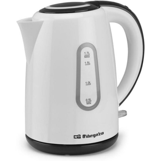 Hervidor Orbegozo KETTLE 1.7L 2200W Blanco Resistencia Oculta Visor Nivel Agua
