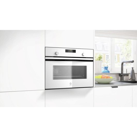 Horno eléctrico Balay 3CB5159B3 47L Cristal blanco con Aqualisis y Raíles Flex