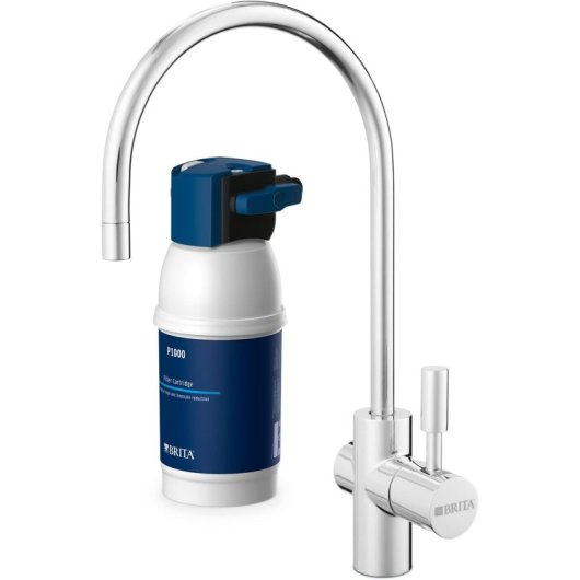 Sistema de filtración de agua Brita mypure P1 P1000 instalación bajo fregadero blanco azul