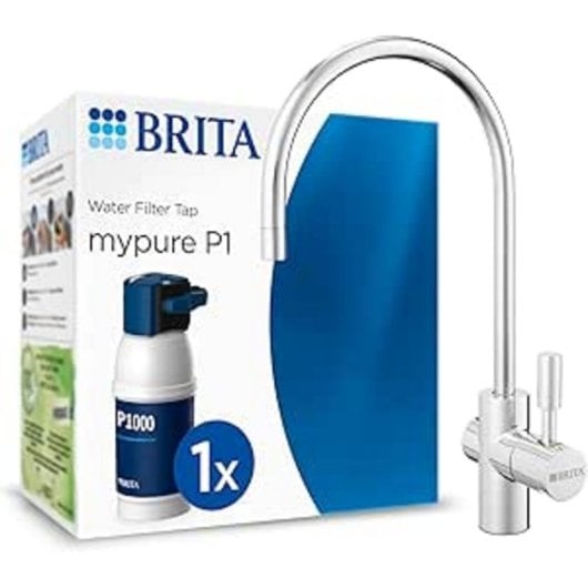Sistema de filtración de agua Brita mypure P1 P1000 instalación bajo fregadero blanco azul
