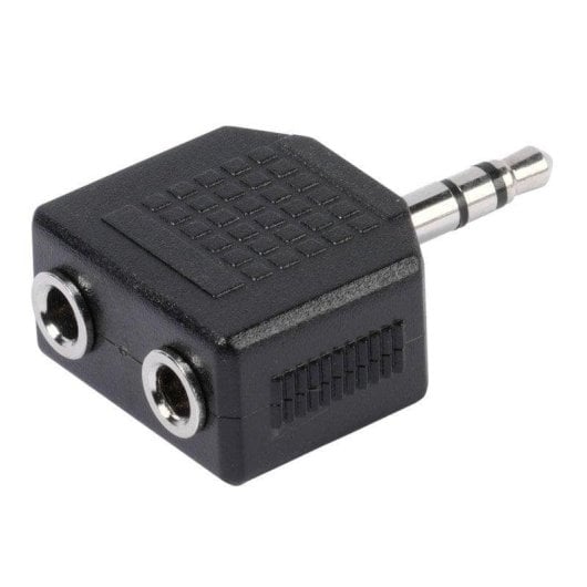 Adaptador de audio Vivanco Y 3.5 mm macho a 2x 3.5 mm hembra Negro