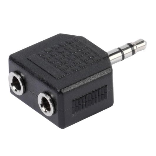 Adaptador de audio Vivanco Y 3.5 mm macho a 2x 3.5 mm hembra Negro