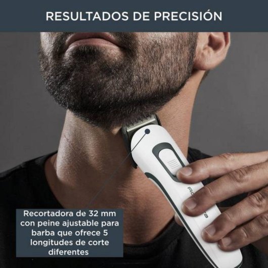 Cortapelos Rowenta TN8905F0 Cuchillas Acero Inoxidable Lavable 60min Autónomía Blanco