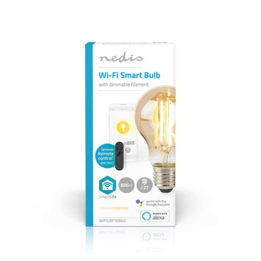 Bombilla LED Inteligente Nedis SmartLife E27 7W 806lm Blanco Cálido Regulable WiFi