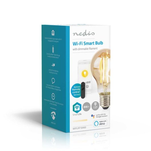 Bombilla LED Inteligente Nedis SmartLife E27 7W 806lm Blanco Cálido Regulable WiFi