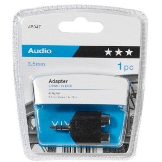 Cable de audio Vivanco 46047 3.5 mm a 2x RCA negro alta fidelidad