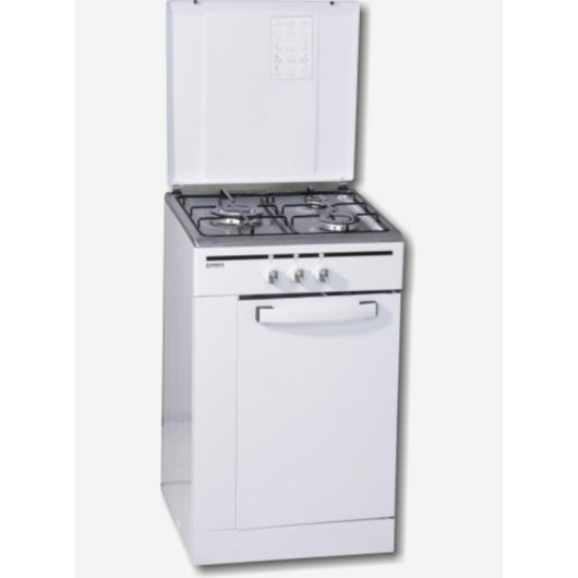 Cocina independiente Rommer CFS-3 FG 3 quemadores gas butano control giratorio blanca