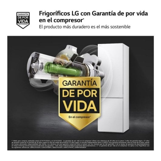 Frigorífico LG Combi 186cm 277L D Blanco Smart Inverter Linear Cooling Multi Air Flow LED