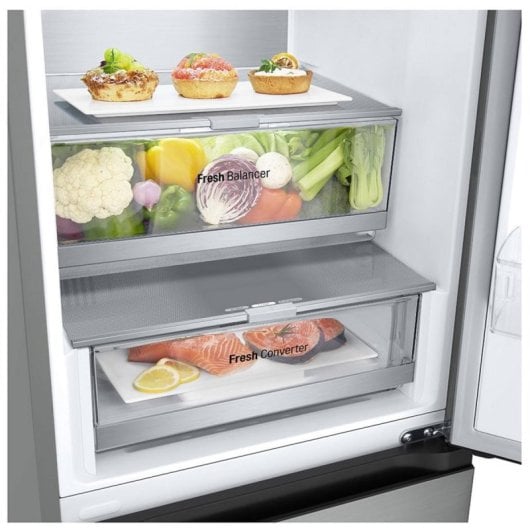 Frigorífico LG Combi Total No Frost 180cm 344L E Prata Compressor Garantia Vitalícia