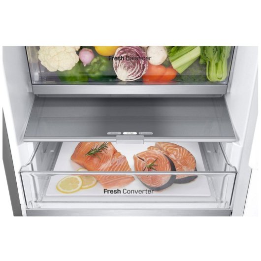 Frigorífico LG Combi Total No Frost 180cm 344L E Prata Compressor Garantia Vitalícia