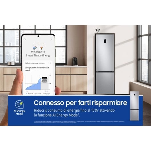 Frigorífico Samsung Combi No Frost 203cm 390L C Inox Digital Inverter SpaceMax