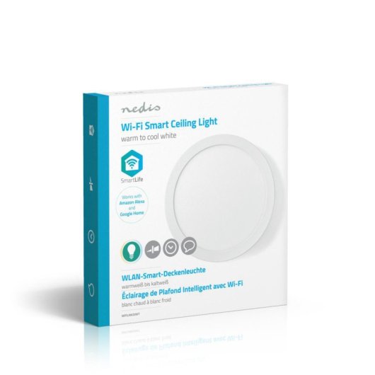 Deckenleuchte Nedis WIFILAW20WT WLAN Intelligente Lampe Weiß Kalt-Neutral-Warmweiß 2700-6500K