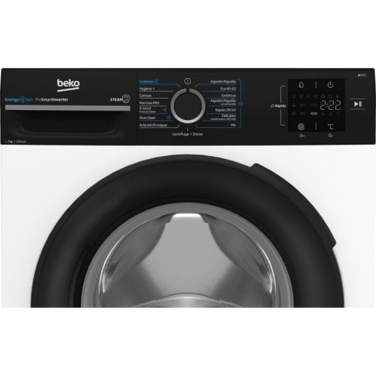 Lave-linge Beko BM3WFU3721W 7kg Carga Frontal 1200rpm A Noir/Blanc avec Technologie SteamCure