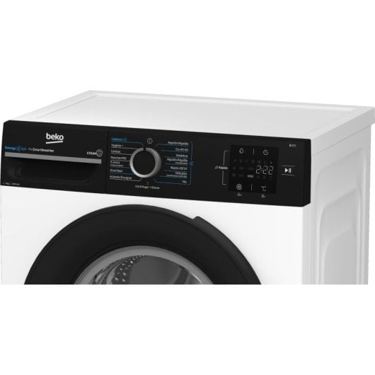 Lave-linge Beko BM3WFU3721W 7kg Carga Frontal 1200rpm A Noir/Blanc avec Technologie SteamCure