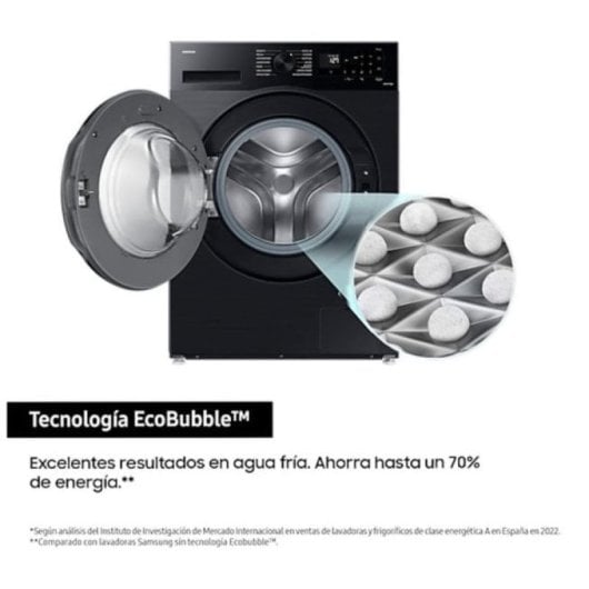 Lavadora Samsung WW80CGC04DAB 8kg Carga Frontal 1400rpm A Negra com EcoBubble e SmartThings