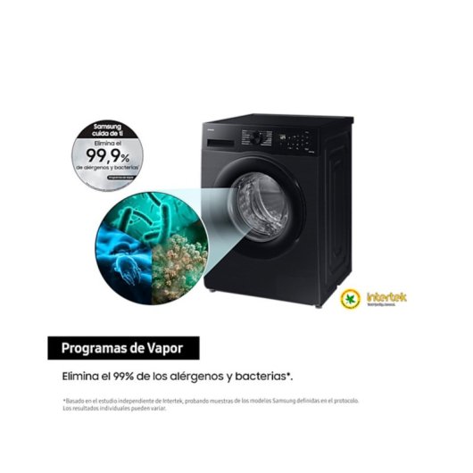 Lavadora Samsung WW80CGC04DAB 8kg Carga Frontal 1400rpm Clase A Negra Wi-Fi Steam EcoBubble