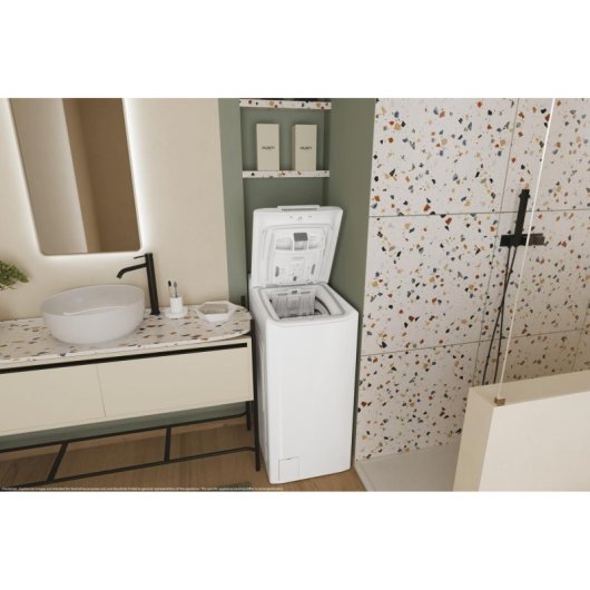 Lave-linge Candy TCA263D3-S 6kg Charge Supérieure 1200rpm Classe C Blanche avec Quick&Clean
