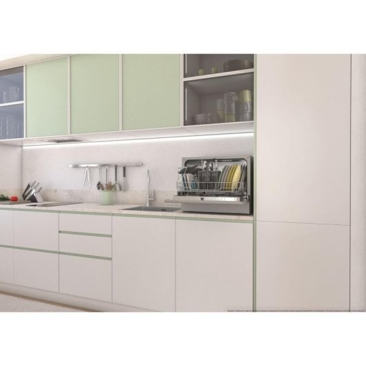 Lavastoviglie Candy RapidÓ CP 6E51LS 6 Coperti Classe E Inox Nero Compatto