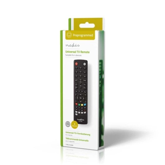 Mando a Distancia Universal Nedis TVRC2340BK IR Inalámbrico Botones Soporta 4 Dispositivos Negro