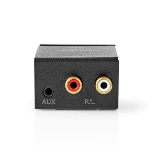 Nedis ACON2510BK Conversor de Áudio Digital para Analógico Coaxial/Toslink com Saída RCA e AUX
