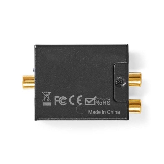 Nedis ACON2510BK Conversor de Áudio Digital para Analógico Coaxial/Toslink com Saída RCA e AUX