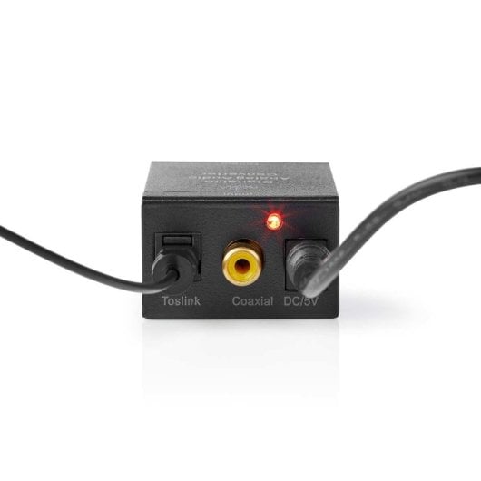 Nedis ACON2510BK Conversor de Áudio Digital para Analógico Coaxial/Toslink com Saída RCA e AUX