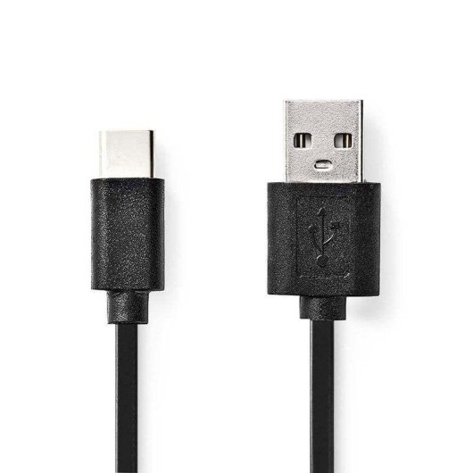 Câble USB Nedis CCGL60600BK10 1 m USB-A vers USB-C 2.0 Noir