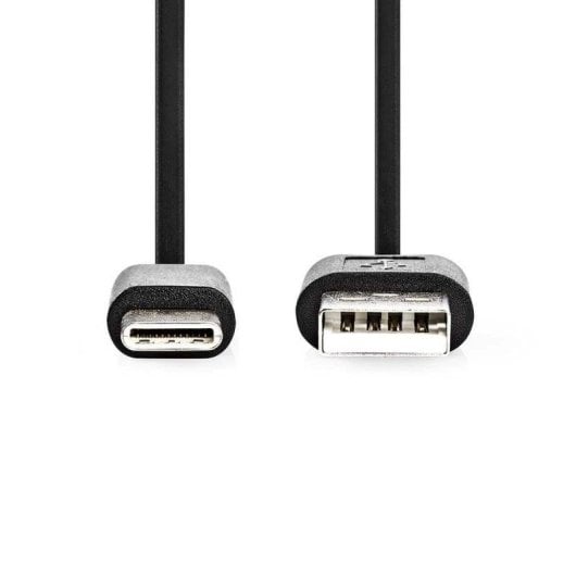 Cable USB Nedis CCGL60600BK10 1 m USB A vers USB C 0,48 Gbit/s Noir