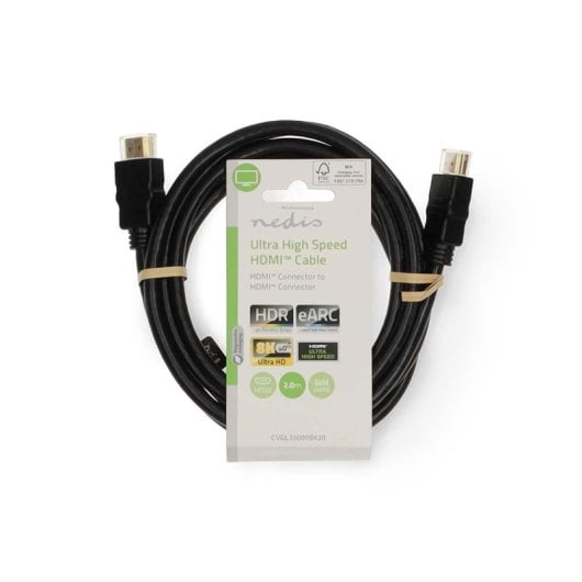 Câble HDMI Nedis CVGL35000BK20 2 m avec ARC HDMI Type A Noir