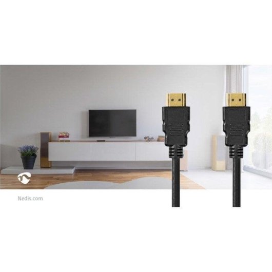Câble HDMI Nedis CVGL35000BK20 2 m ARC connecteurs or noir