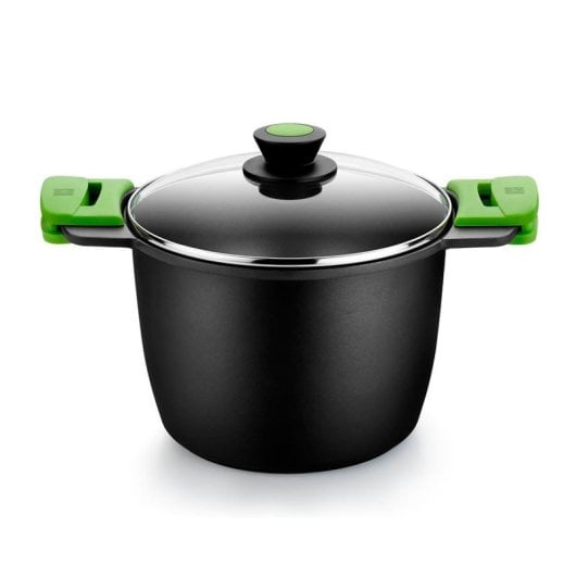 Olla BRA Prior A403924 6,8L Aluminio Antiadherente Negro 24cm Apta Inducción y Gas