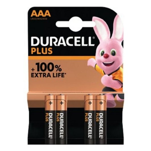 Batterie Duracell Plus AAA Alkaline 1,5 V 4 Stück Schwarz Gold