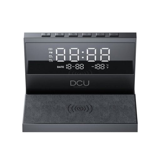 Reloj despertador digital DCU Advance Tecnologic 37300830 carga inalámbrica 15W luz 8 colores