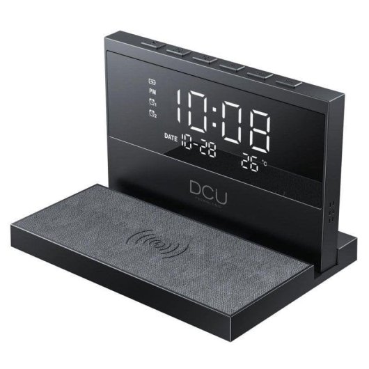 Despertador Digital DCU Advance Tecnologic 37300830 com Carregamento Wireless 15W e Luz LED Multicolor