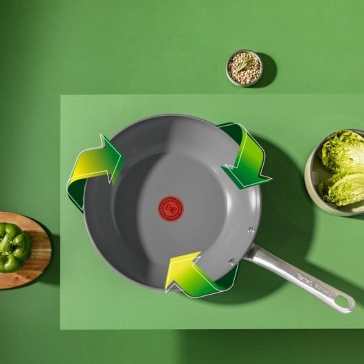 Wok Tefal Renew+ C42419 Cerámico Aluminio 28cm Gris Antiadherente 3,67L