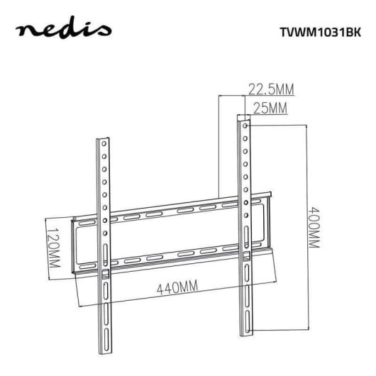 Nedis TVWM1031BK Suporte TV Mural Ultra Slim 23 a 55" VESA 100x100 a 400x400 Máx 35Kg