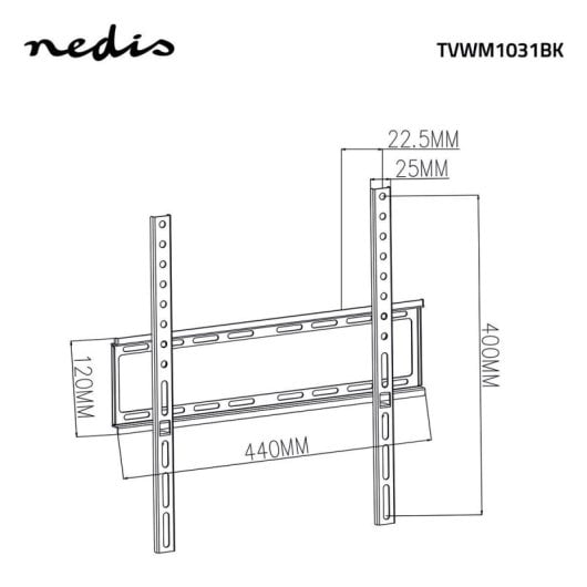 Soporte de TV Nedis TVWM1031BK Acero Negro 23-55" VESA 100x100-400x400 35kg Ultra Slim