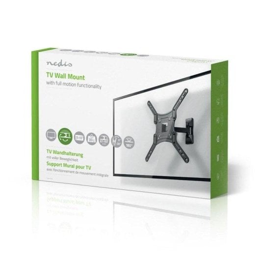 Nedis TVWM1430BK Wandhalterung für 23"-55" TV, neigbar, schwenkbar, 30 kg, Schwarz