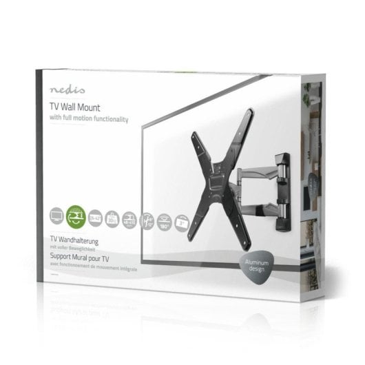 Support mural Premium-Line Nedis TVWM5530BK Aluminium léger inclinable/rotatif/giratoire