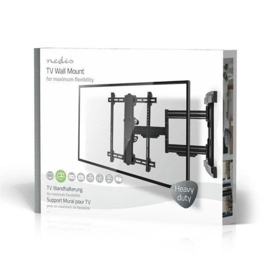 Nedis TVWM6550BK Supporto TV Parete 37 a 80" VESA 200x100 a 600x400 Max 50Kg