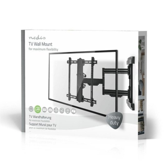 Soporte de pared TV Nedis TVWM6550BK 37-80" giro 180° inclinación 15° carga 50kg negro
