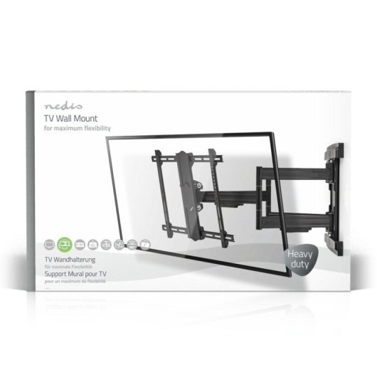 Soporte de Pared TV Nedis TVWM6551BK 37-80" Inclinable y Giratorio hasta 70kg 600x400mm Negro