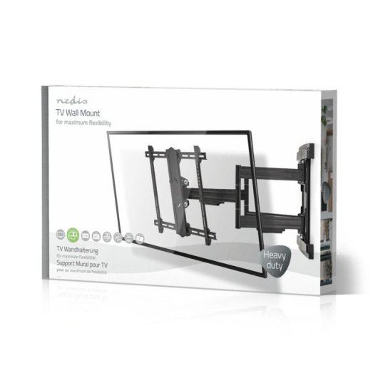 Soporte de Pared TV Nedis TVWM6551BK 37-80" Inclinable y Giratorio hasta 70kg 600x400mm Negro